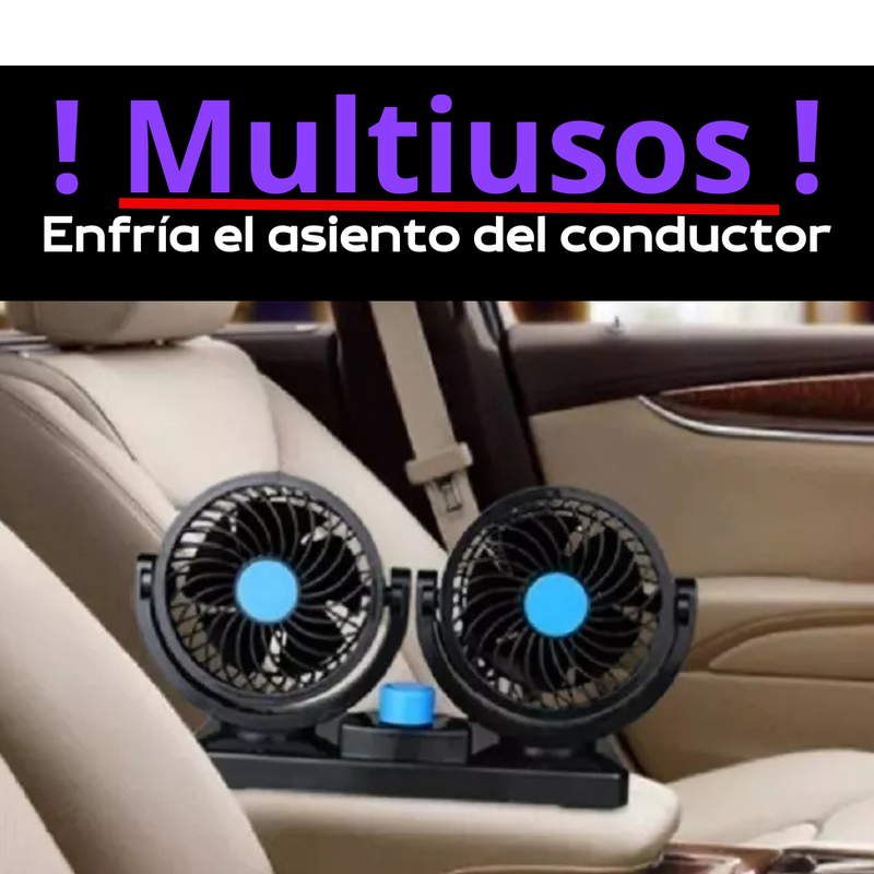 ¡Descuento SOLO por hoy!  🚚❌ Ventilador doble de Carro Giro 360º