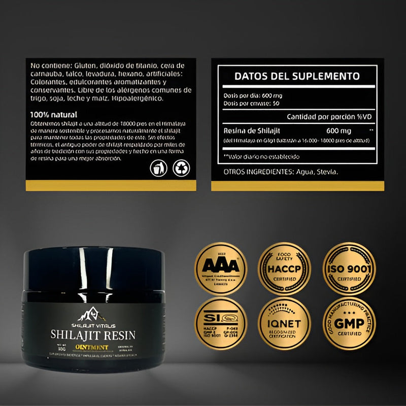 SHILAJIT HIMALAYA 10% PURO - 2 PIEZAS