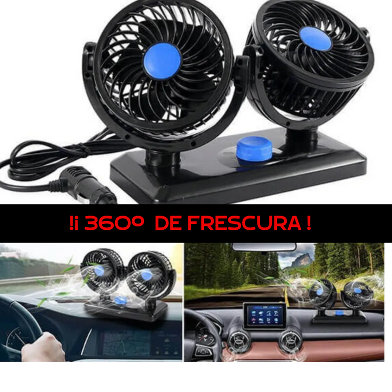 ¡Descuento SOLO por hoy!  🚚❌ Ventilador doble de Carro Giro 360º